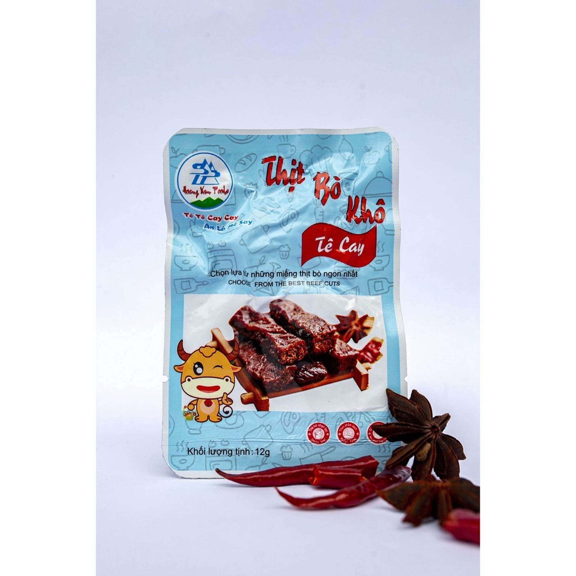 Combo 10 gói thịt bò khô tê cay 12g