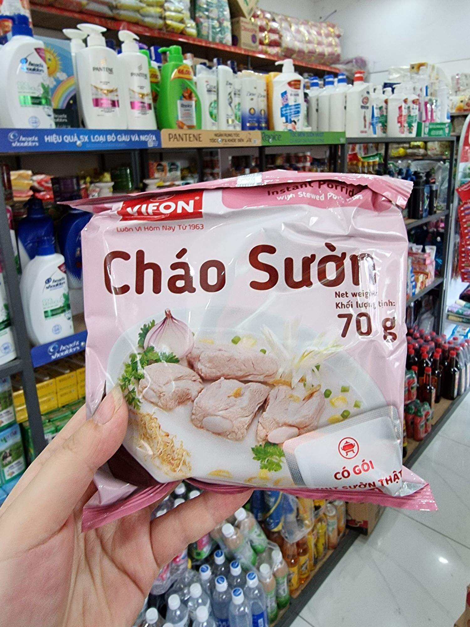 Combo 10 gói cháo sườn Vifon 70g có gói thịt sườn thật