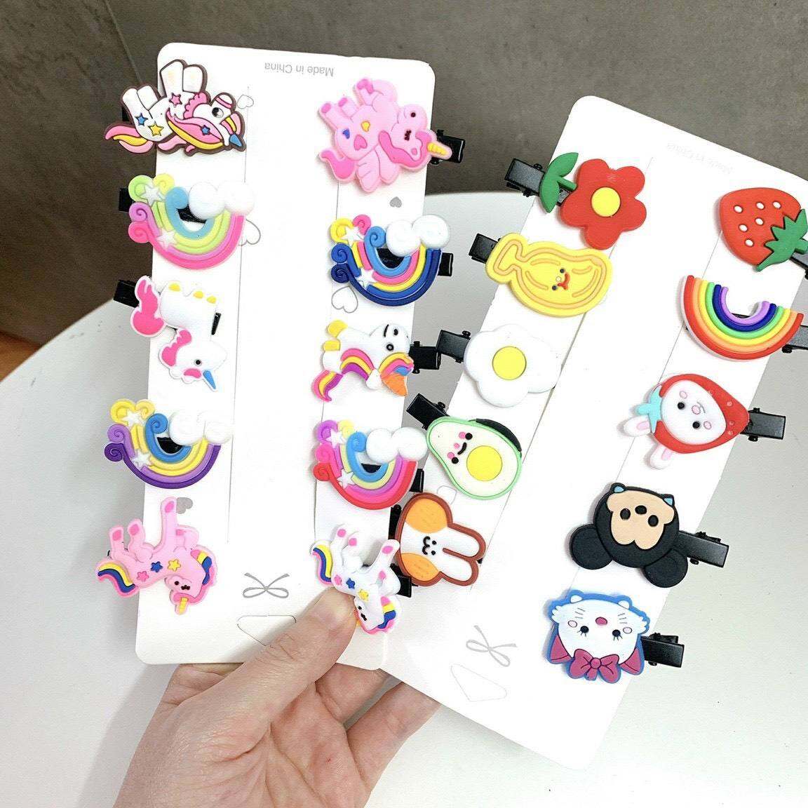 Set 10 kẹp tóc hình thú dễ thương cho bé