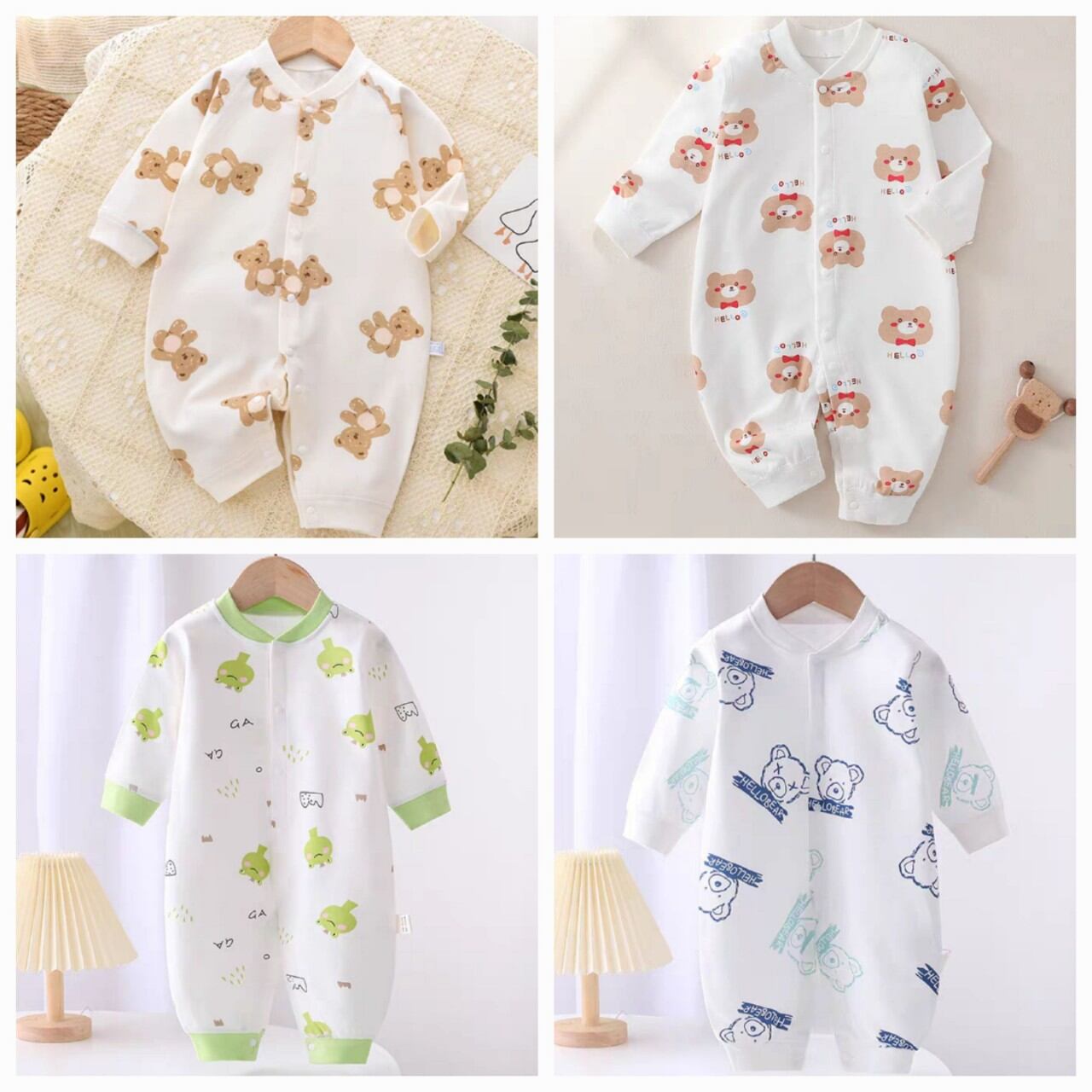 bộ bodysuit chất liệu cotton cho bé