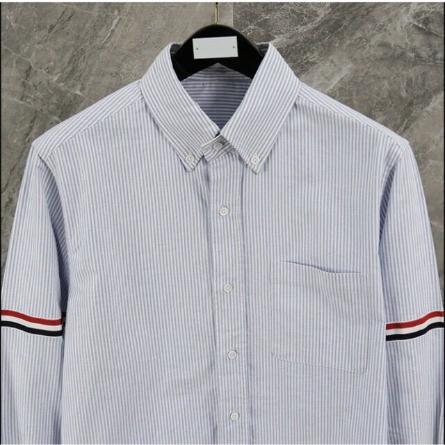 Áo sơ mi Thom Brown xanh sọc nhỏ viền 2 tay