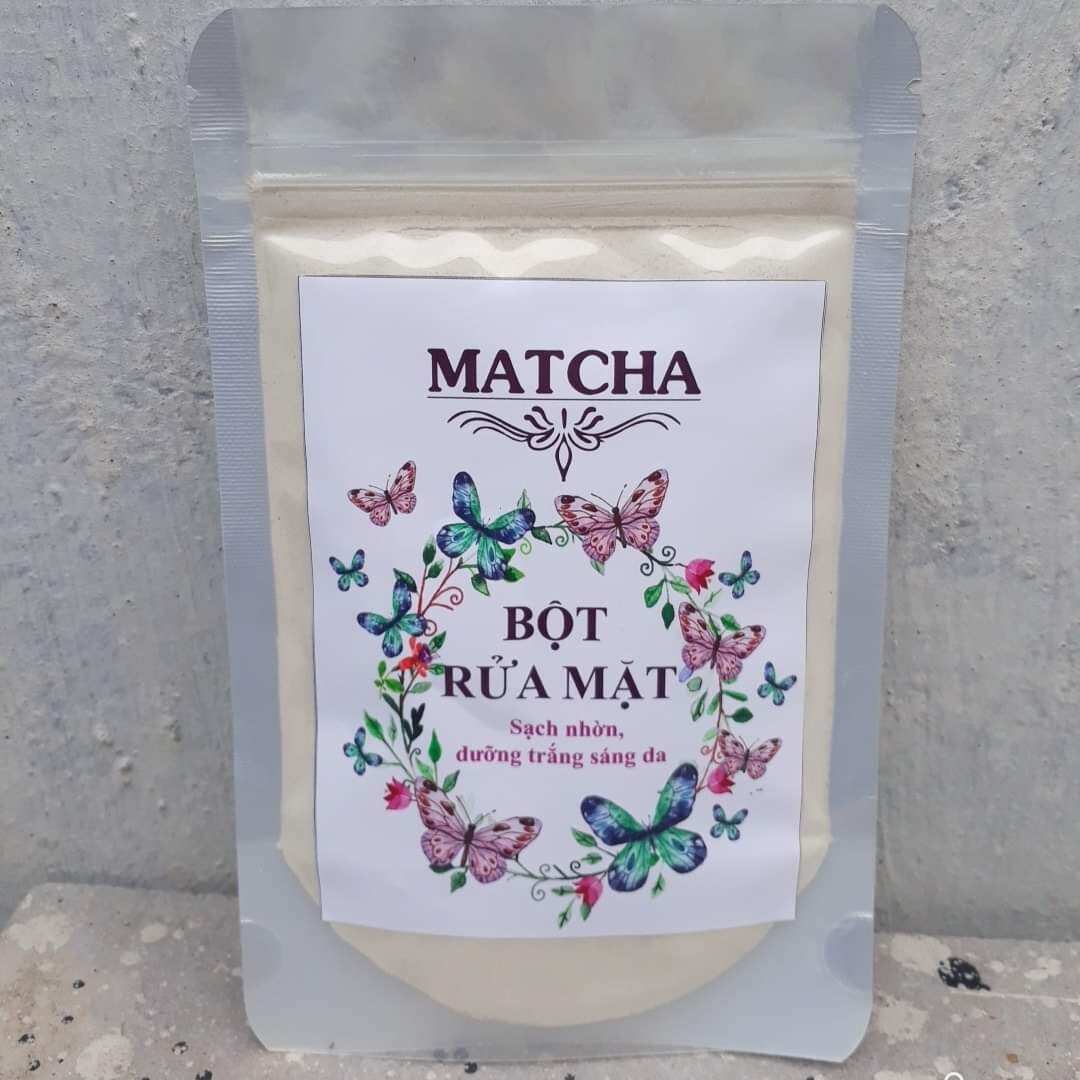 Bột rửa mặt thảo dược Matcha kiềm dầu- Handmade