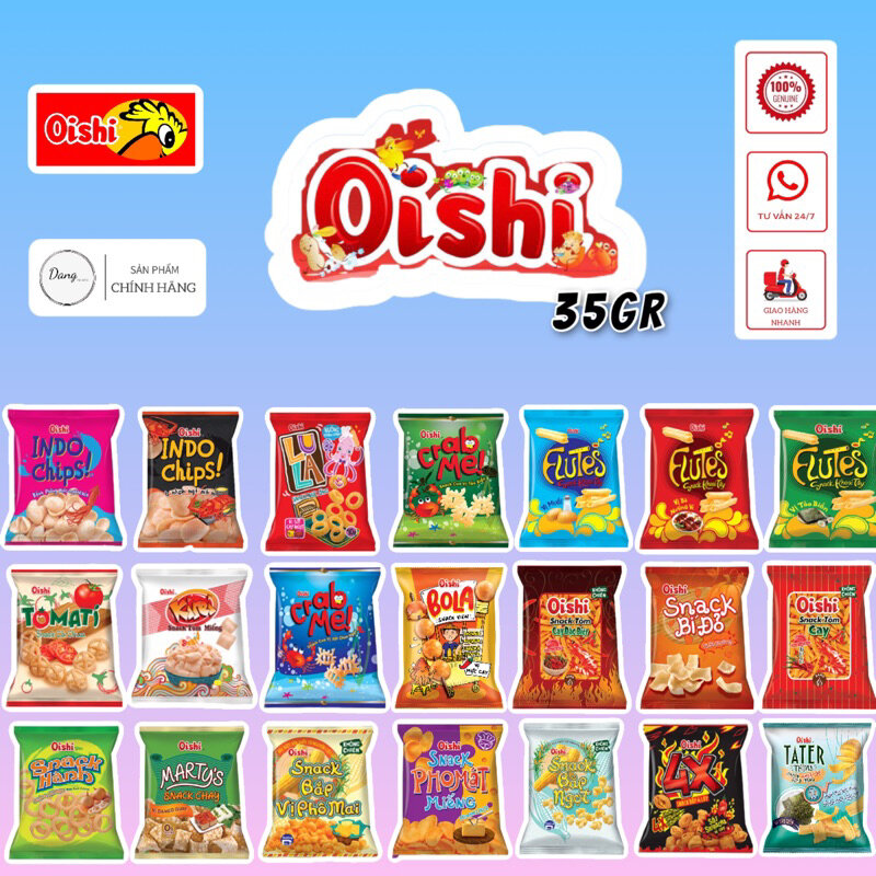Combo 10 gói snack oishi 32gr