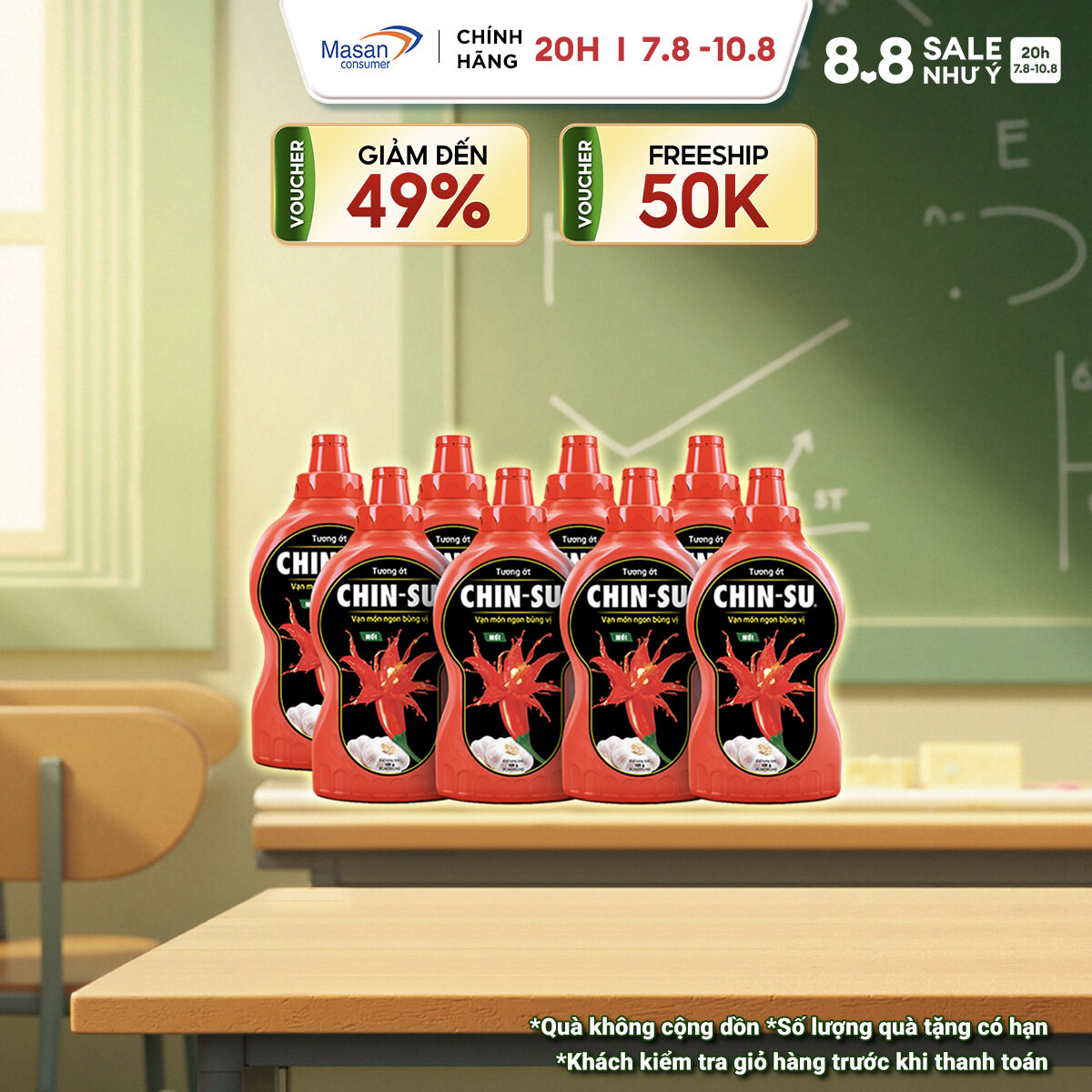 Combo 8 Tương Ớt CHIN-SU 250G (Bao bì có thể thay đổi theo đợt nhập hàng)