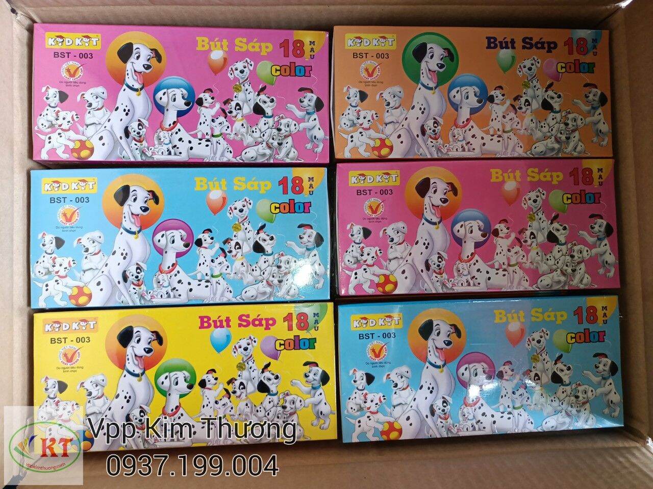 Sáp màu thơm chó đốm Hanson 12, 18, 24 màu chính hãng