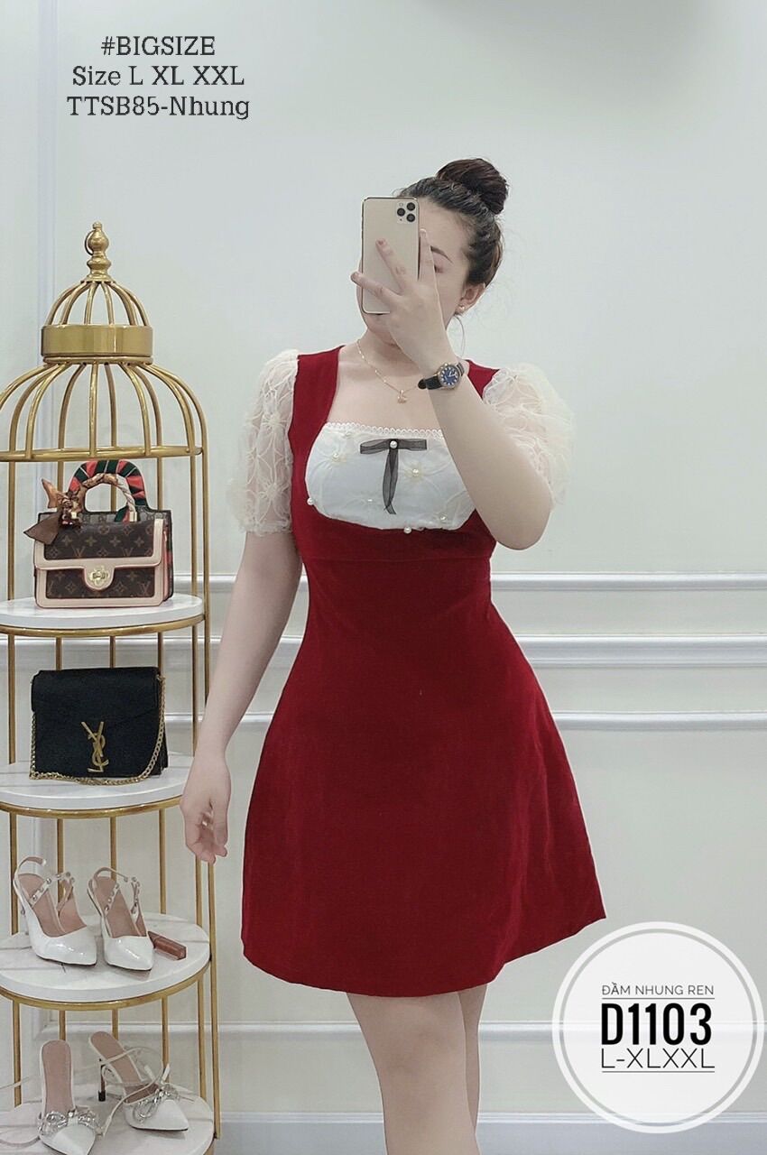 Bigsize 60- 90kg ĐẦM NHUNG REN