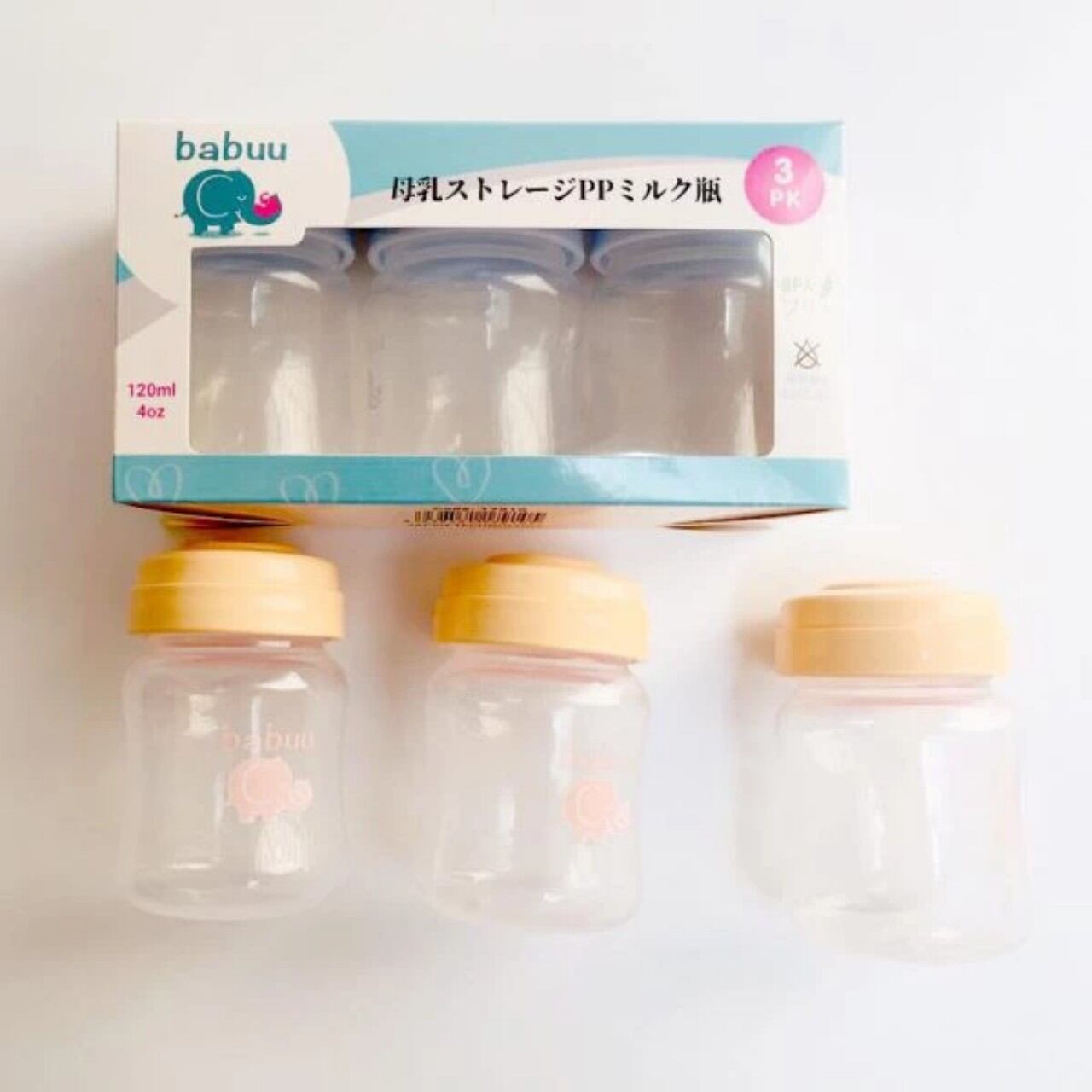 Bộ 3 bình trữ sữa 120ml BaBuu nhật bản [trữ tối đa 150ml]