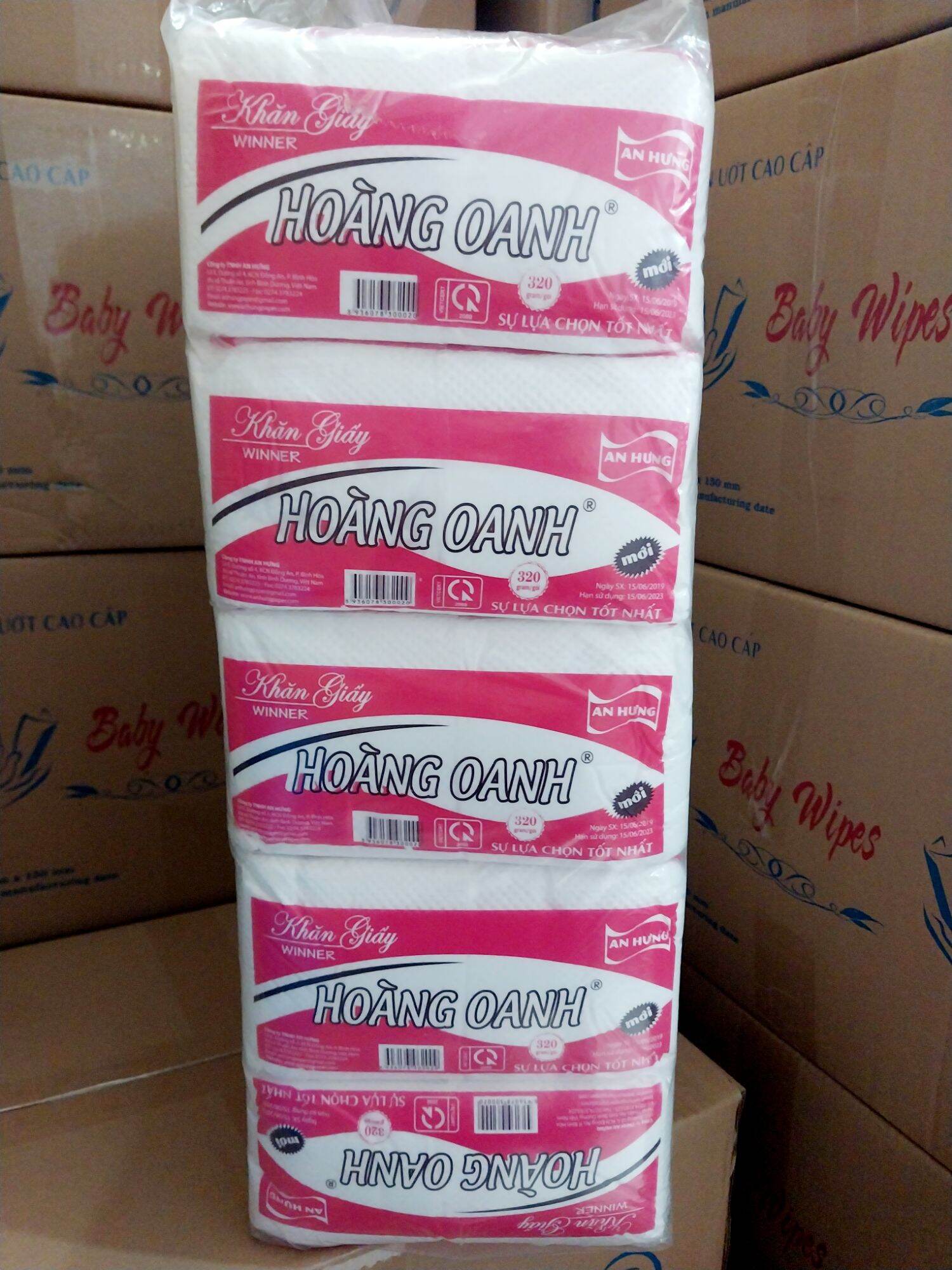 [ COMBO 10 GÓI ] Giấy Ăn Hoàng Oanh/ Hoàng Anh 450 Tờ Đôi.