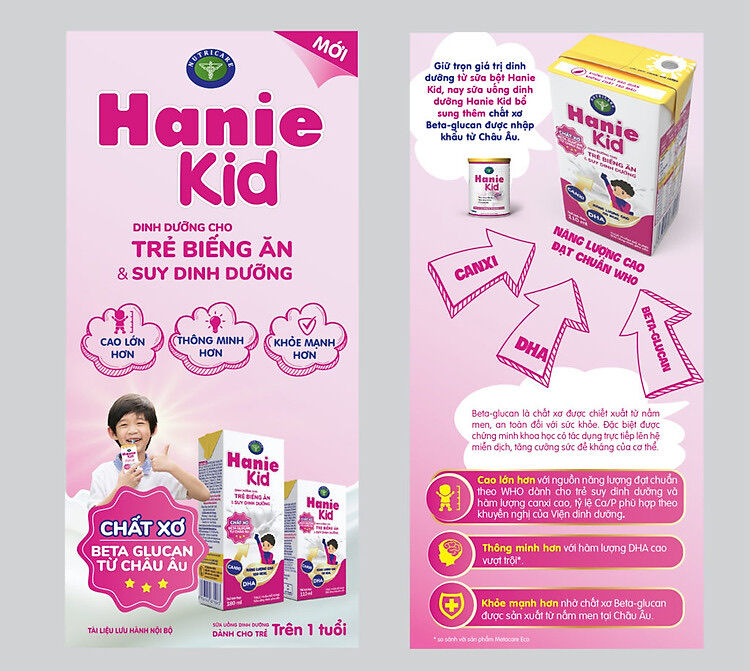 Sữa bột Nutricare Hanie Kid 2+  (Mẫu Mới , Date Mới )