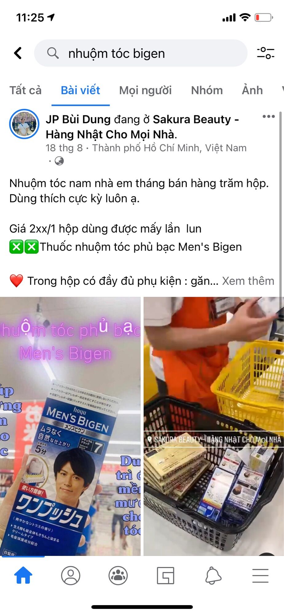 Thuốc nhuộm tóc BIGEN dành cho nam giới Nhật Bản
