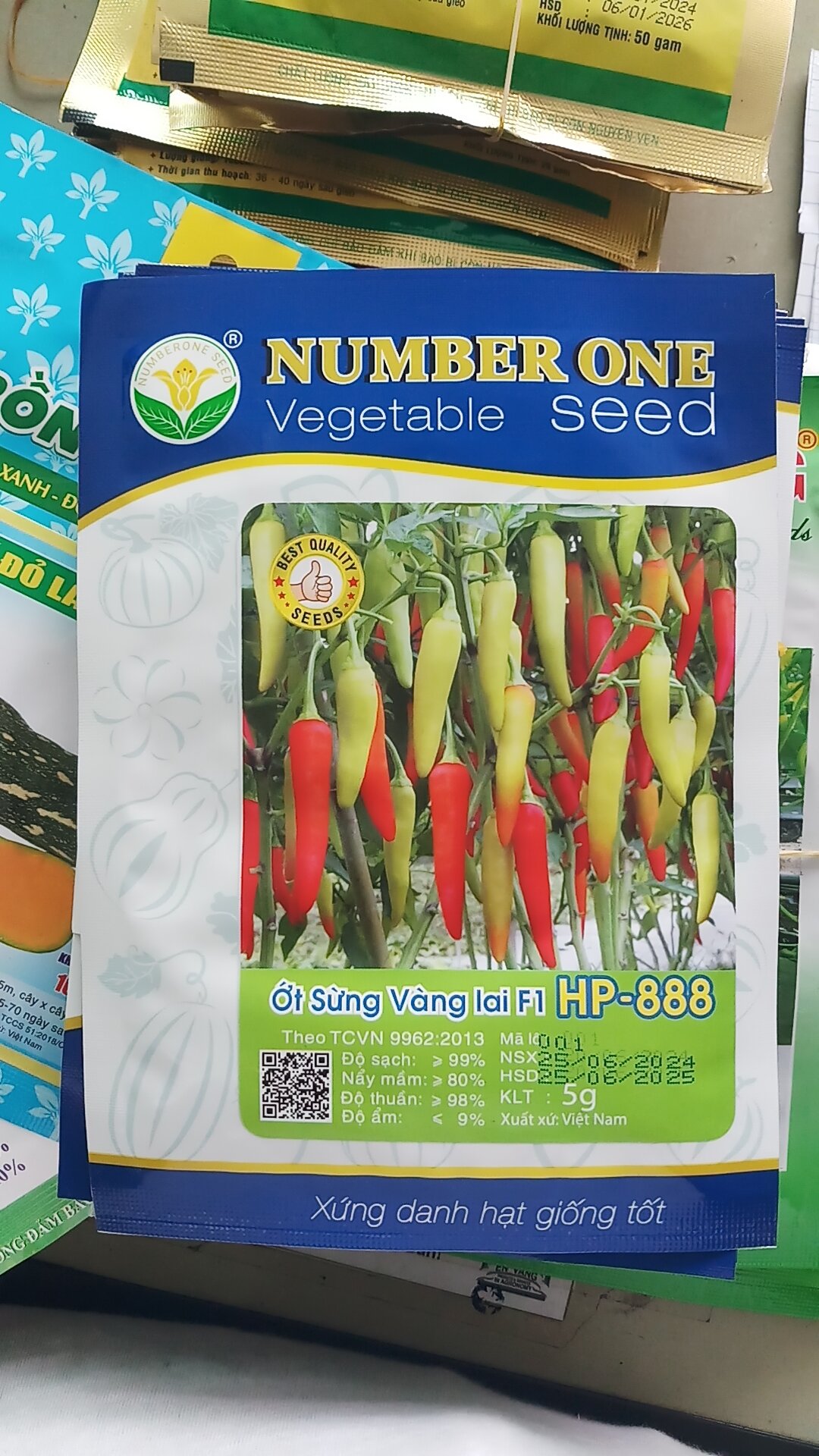 Hạt Giống Ớt Sừng Vàng Châu Phi 5gr GÓI 1000hạt