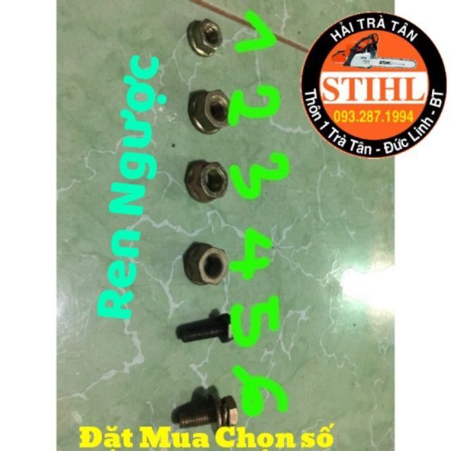 Ốc tán ren ngược ráp lưỡi máy cắt cỏ 8 - 10 - 12