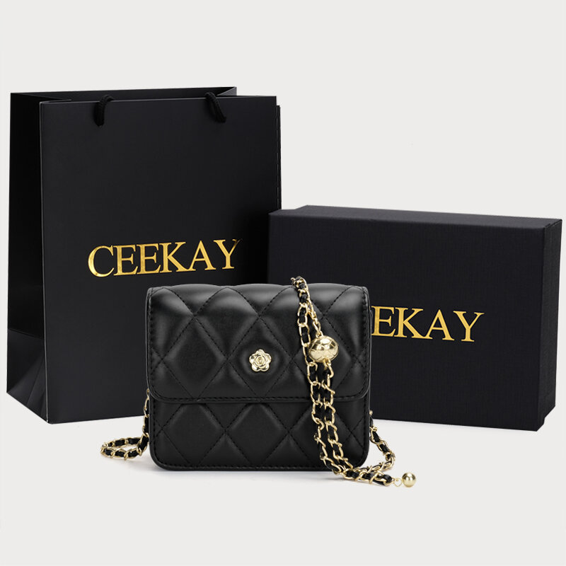 Túi Mini Tinh Xảo Ceekay Túi Đeo Chéo Dễ Phối Thời Trang Thiểu Số Cho Nữ Túi Dây Xích Quả Cầu Vàng Nhỏ Túi Đeo Nhỏ Kiểu Nhật
