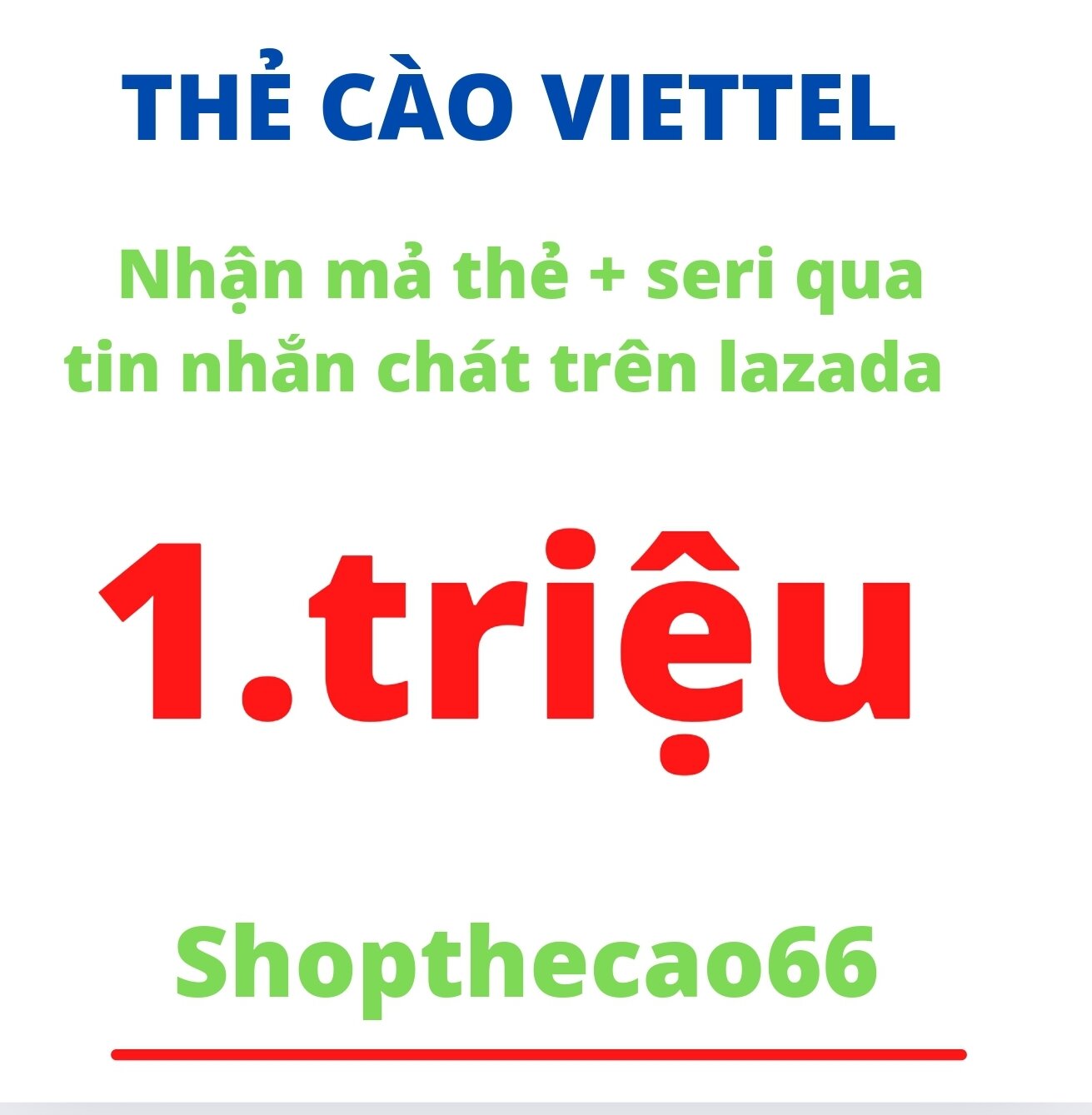 Thẻ cào viettel 1.000.000 VND nhận mã thẻ + seri siêu tốc