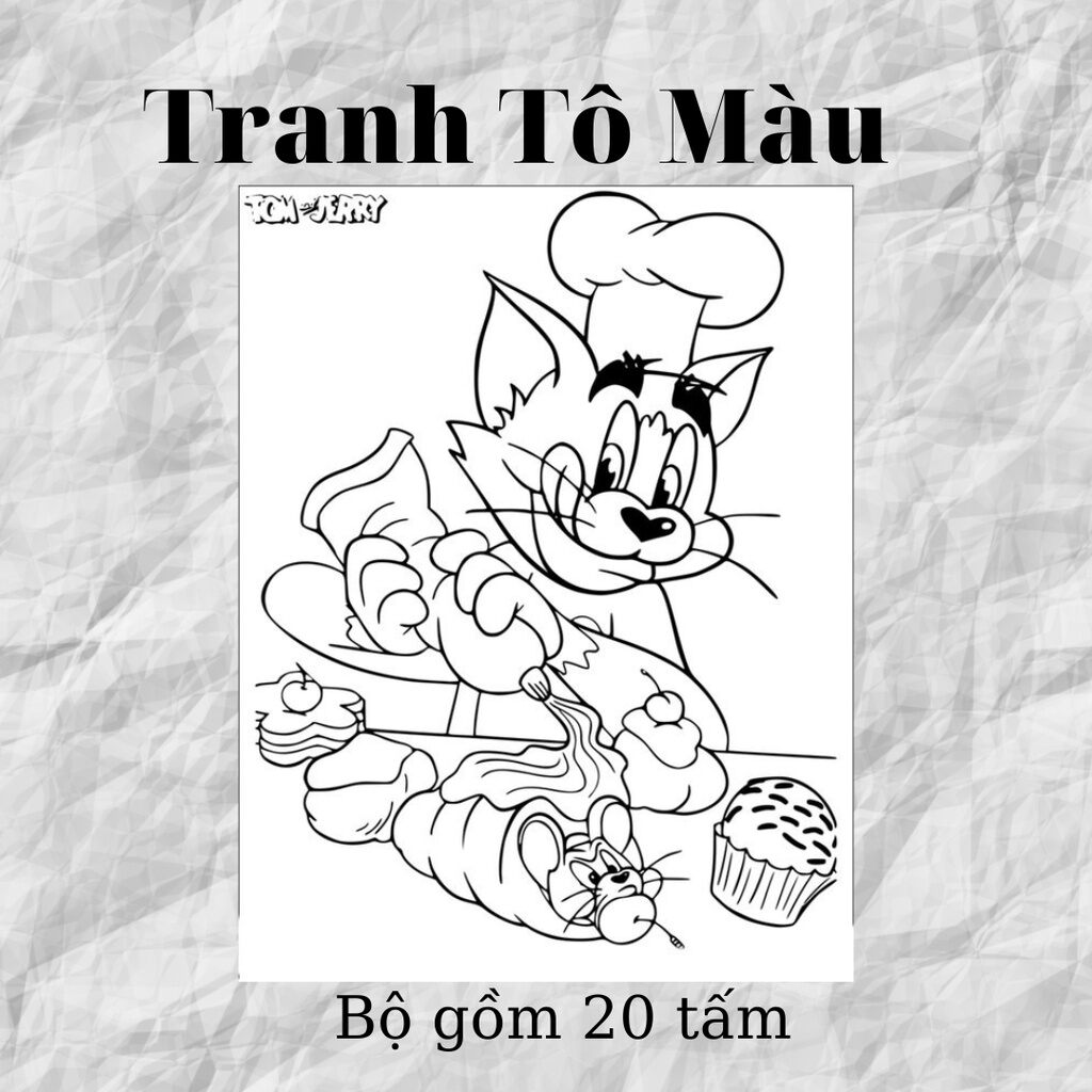 Bộ Tranh Tô Màu 20 tấm A4 Dành Cho Bé