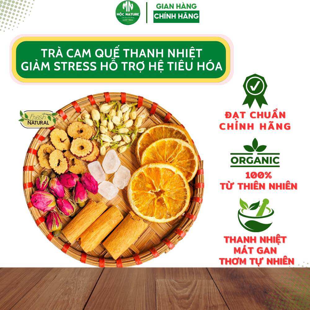 Trà Cam Quế MỘC NATURE trà thanh nhiệt thanh lọc cơ thể trà cam sấy quế thanh nụ hồng táo đỏ nụ nhài 1 gói 15g