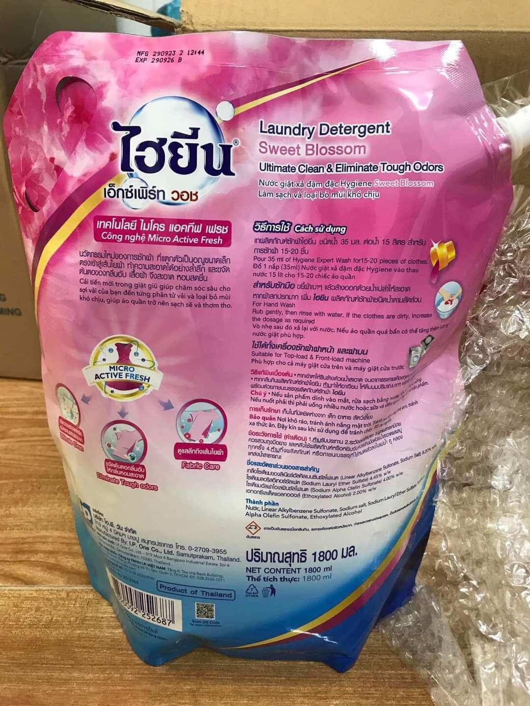 Nước giặt đậm đặc Hygiene Thái Lan túi 1800ml