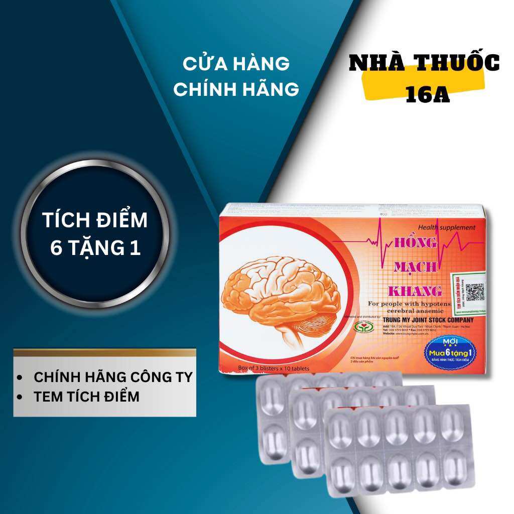Hồng mạch khang - dược phẩm á âu - tem tích điểm 6 tặng 1 - hỗ trợ tình trạng thiêu máu, hạ huyết áp