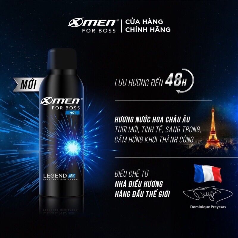 Xịt khử mùi Xmen For Boss LEGEND 150ml
