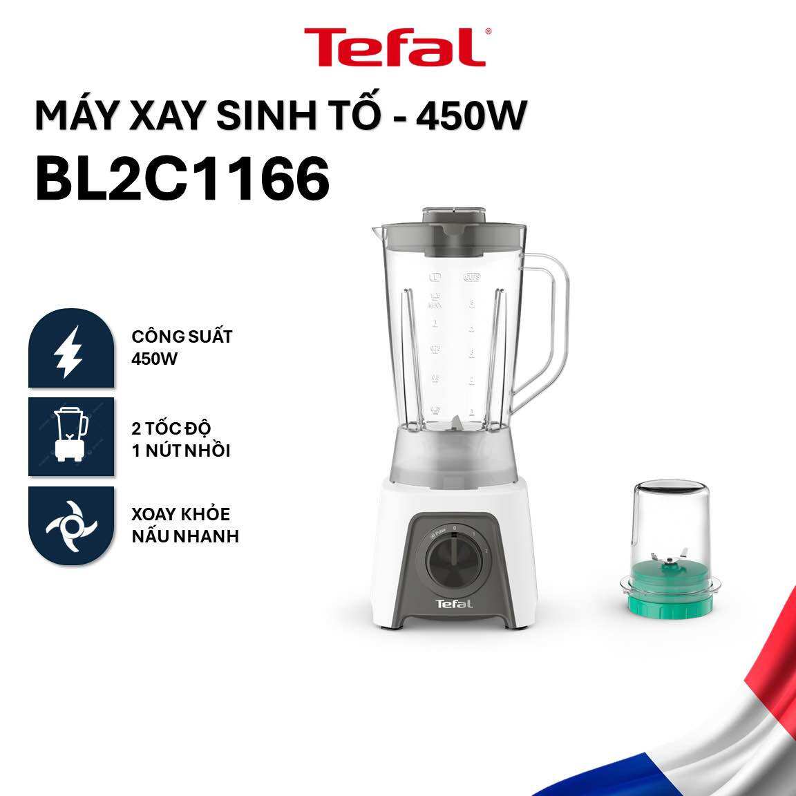 Máy xay sinh tố tefal blendeo bl2c1166 - 450w