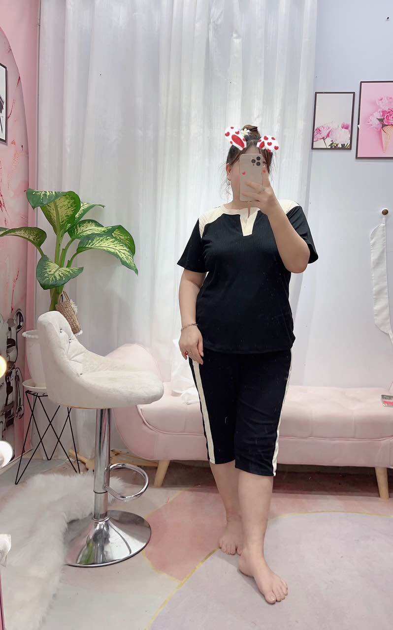 BỘ LỮNG THUN GÂN PHỐI CÁ TÍNH BIGSIZE Nữ 68-95kg