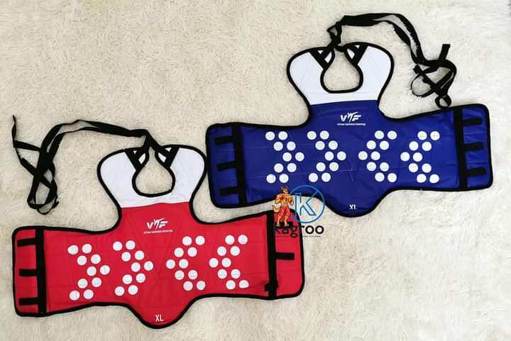 Áo giáp ngực chấm bi 2 mặt Taekwondo