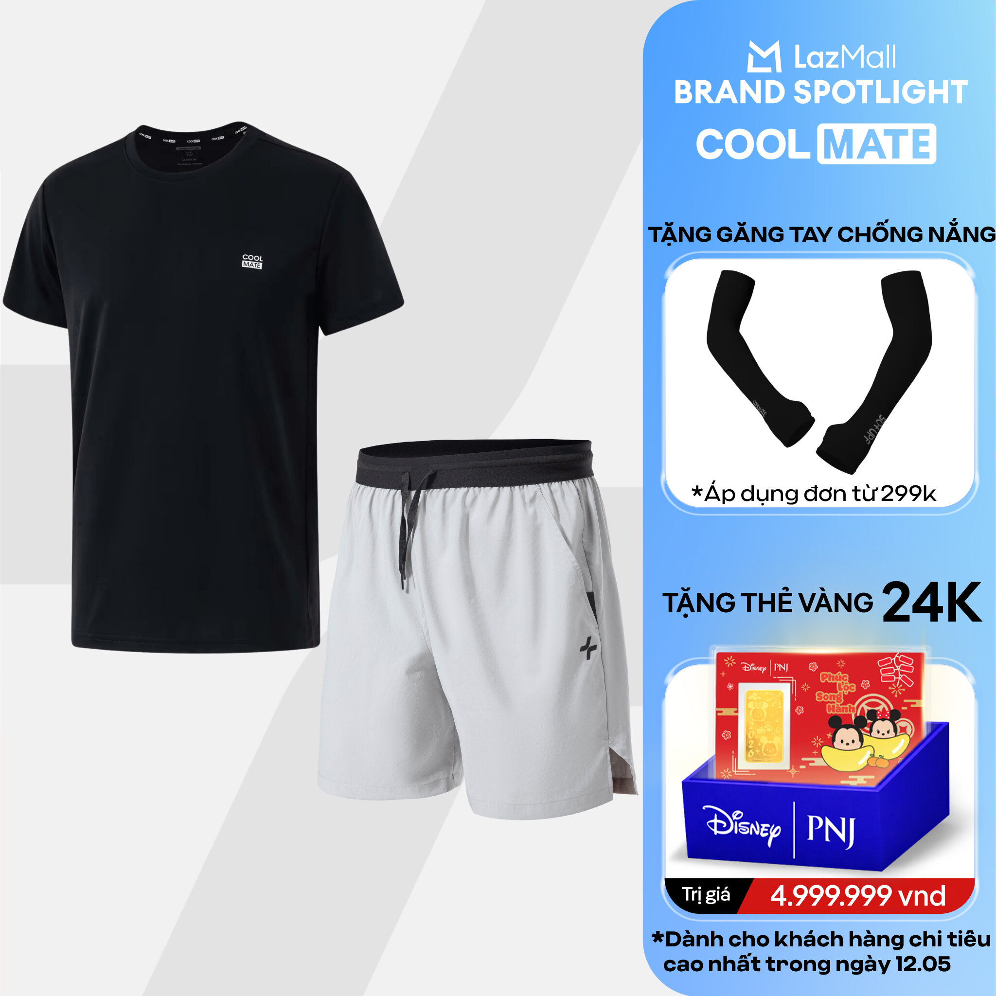 [DUY NHẤT 12.05 TẶNG QUÀ ĐƠN TỪ 299K]Set thể thao nam đa năng tập Gym, Pickleball, Tennis Áo Thun Promax-S1 + Quần 6 inch đai siêu co giãn, thoáng khí, nhanh khô Coolmate