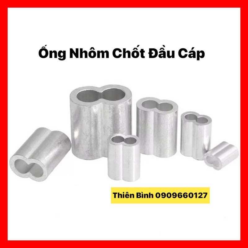 Ống nhôm chốt đầu cáp 1mm - 2mm - 3mm - 4mm - 5mm - 6mm - 8mm - 10mm
