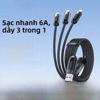 Toocki | Cáp dữ liệu Toocki TQ-X62 ba trong một nhiều cổng sạc đầu một kéo ba nhanh sạc ô tô phù hợp với Apple Huawei Xiaomi Type-C Android nhiều đầu đa năng điện thoại di động iPhone ổ cắm