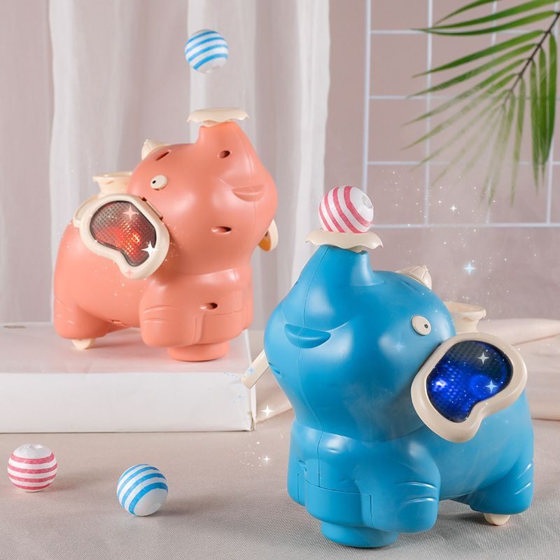 Đồ chơi hot trend voi con làm xiếc phun sương thổi bóng