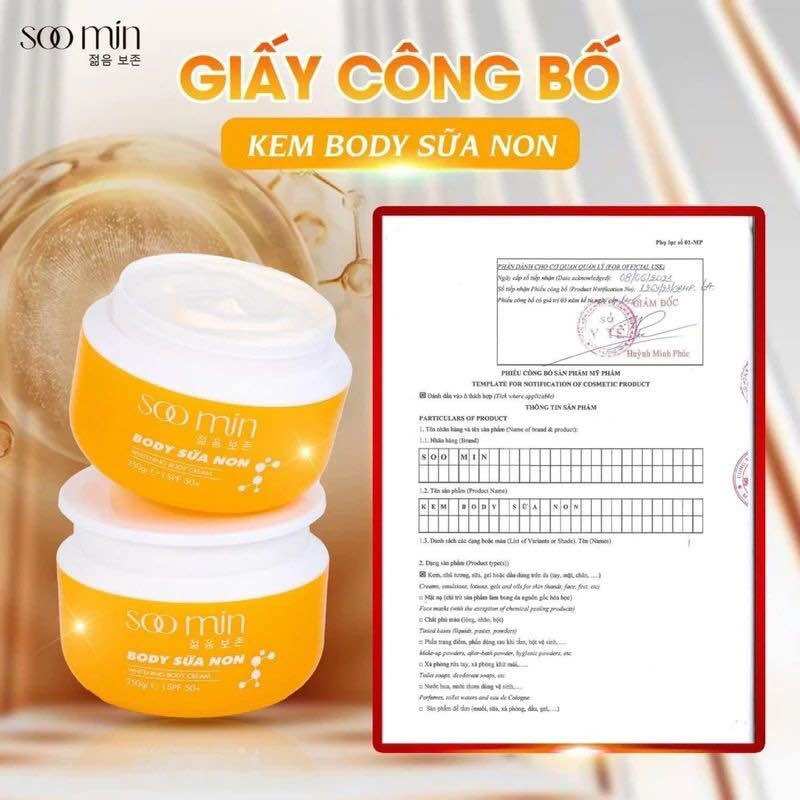 Kem body sữa non Soo Min Hàn Quốc mua 1 được 4