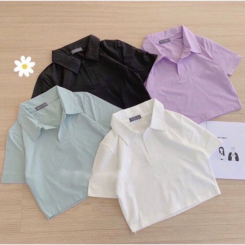 Áo croptop polo đủ màu