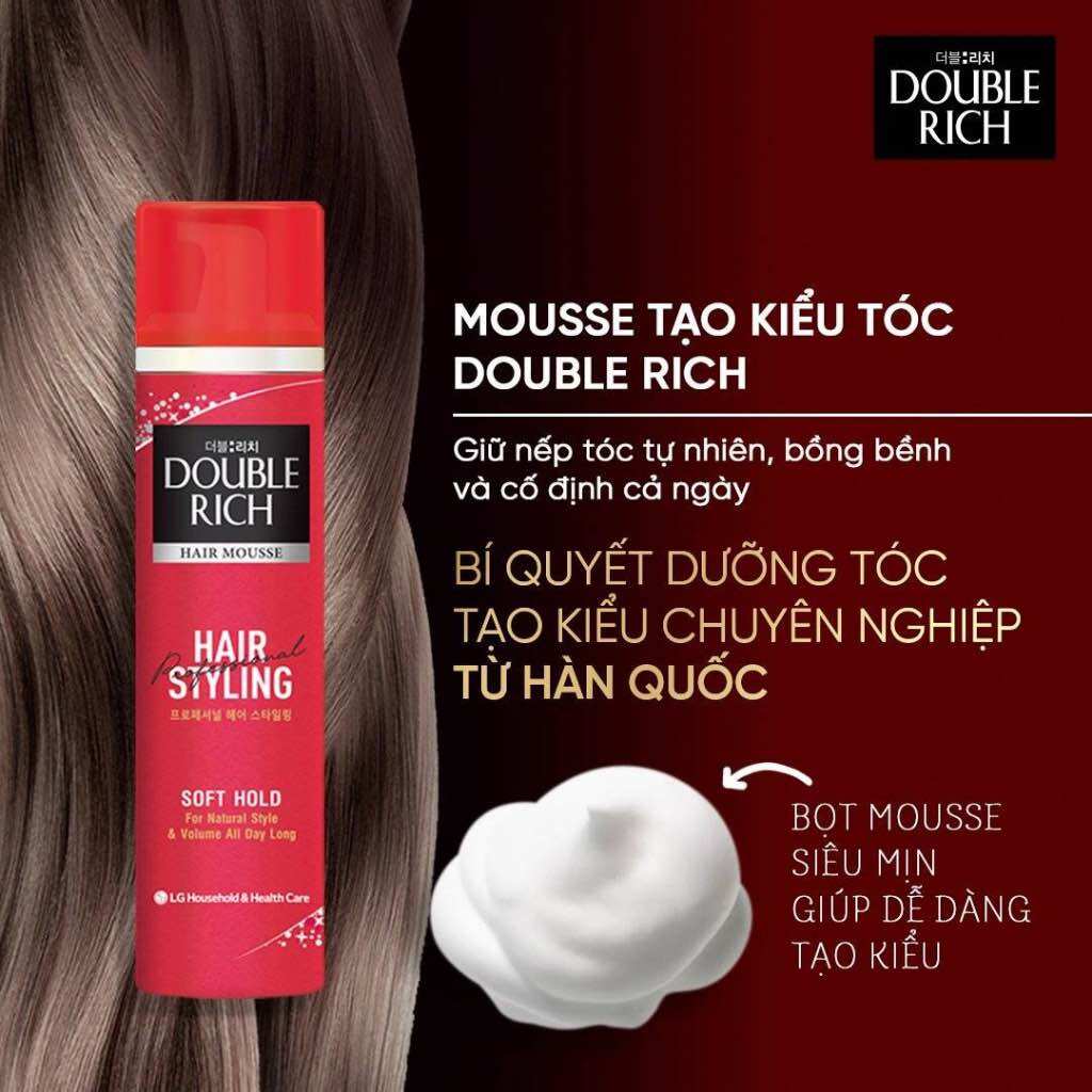 Mousse tạo kiểu tóc Double Rich HAIR MOUSSE 150ml
