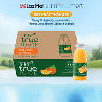 Thùng 24 chai nước trái cây TH true JUICE cam tự nhiên 350 ml (350 ml x 24)