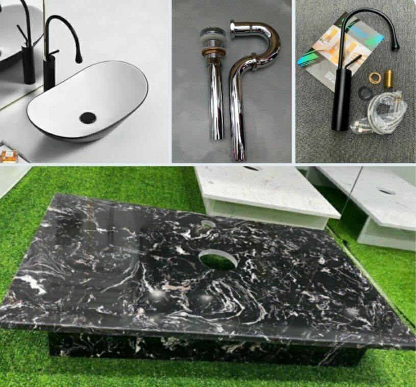 Combo bàn đá lavabo 4 món cao cấp. giá gốc 8500000đ.