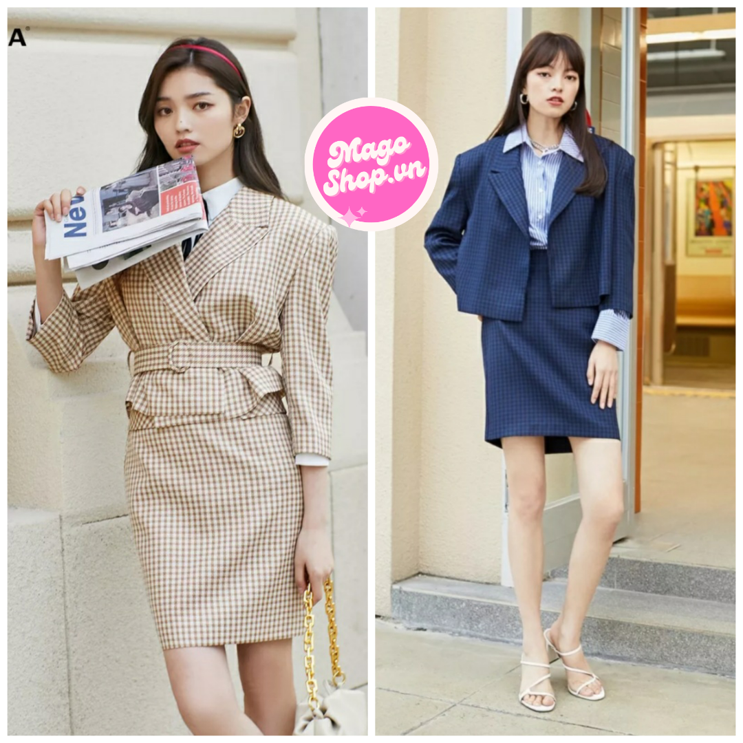 Set áo khoác blazer và chân váy kèm dây thắt lưng Vero Moda newtag