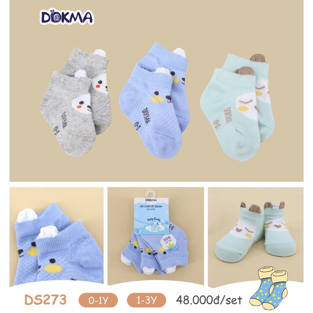 Dokma - Set 5 đôi , 3 đôi tất trẻ em phối tai (0-1y)