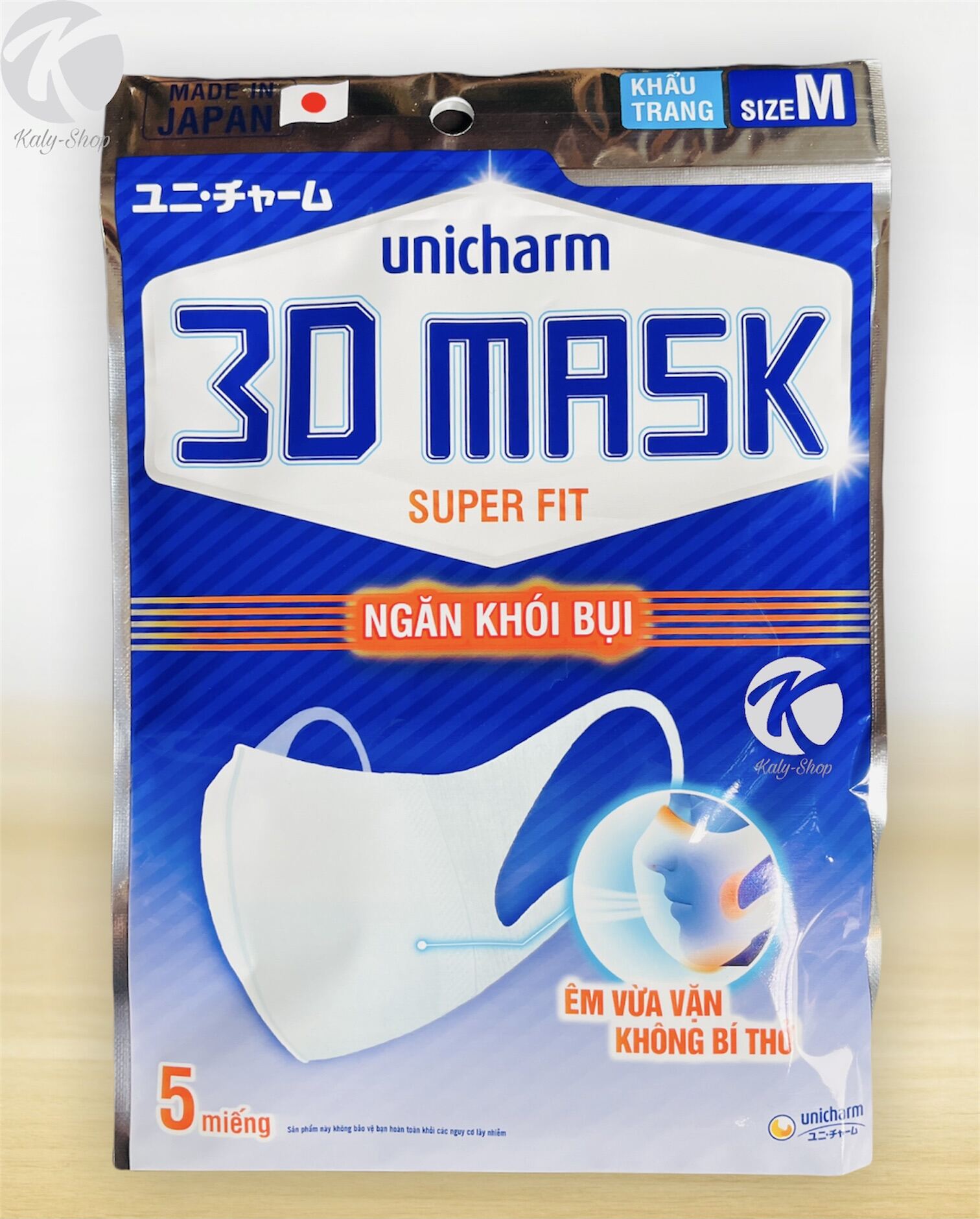 Khẩu Trang 3D Mask Unicharm Super Fit  MADE IN JAPAN  1Gói 5Miếng  Mẫu Mới