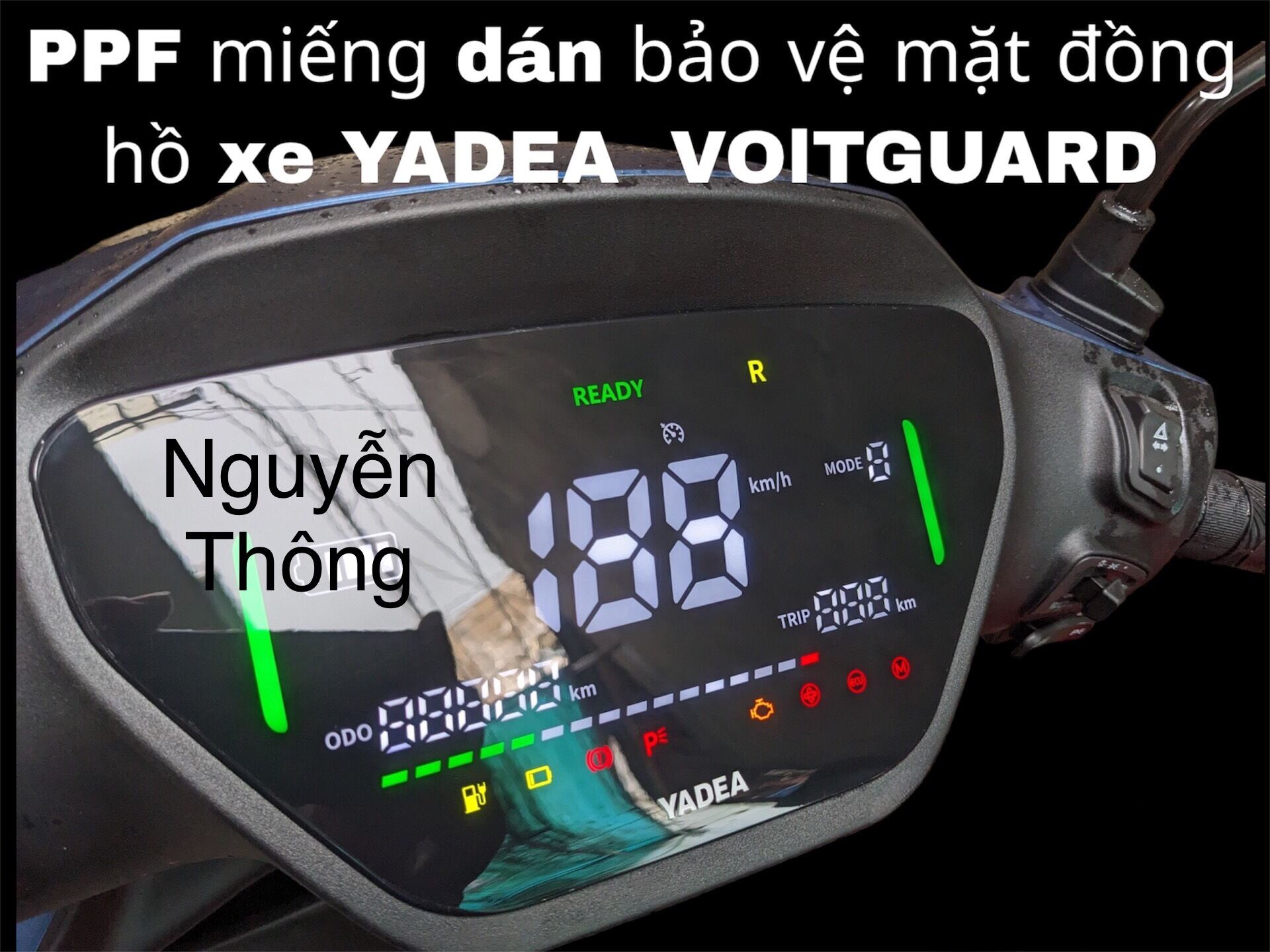 PPF Yadea Voltguard miếng dán bảo vệ mặt đồng hồ xe Yadea Voltguard.