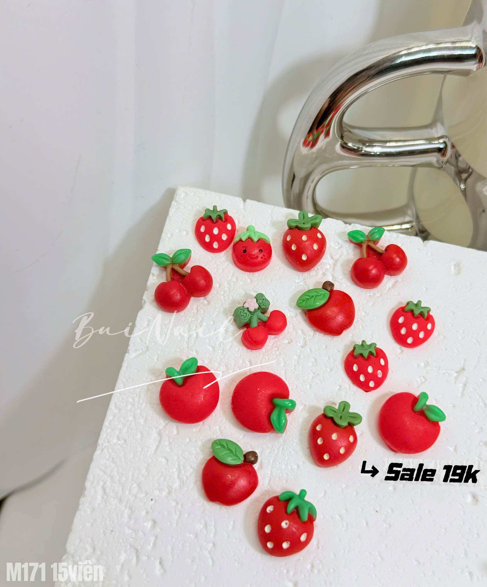 CHARM TRÁI CÂY TÁO DÂU CHERRY M171 set 15Viên