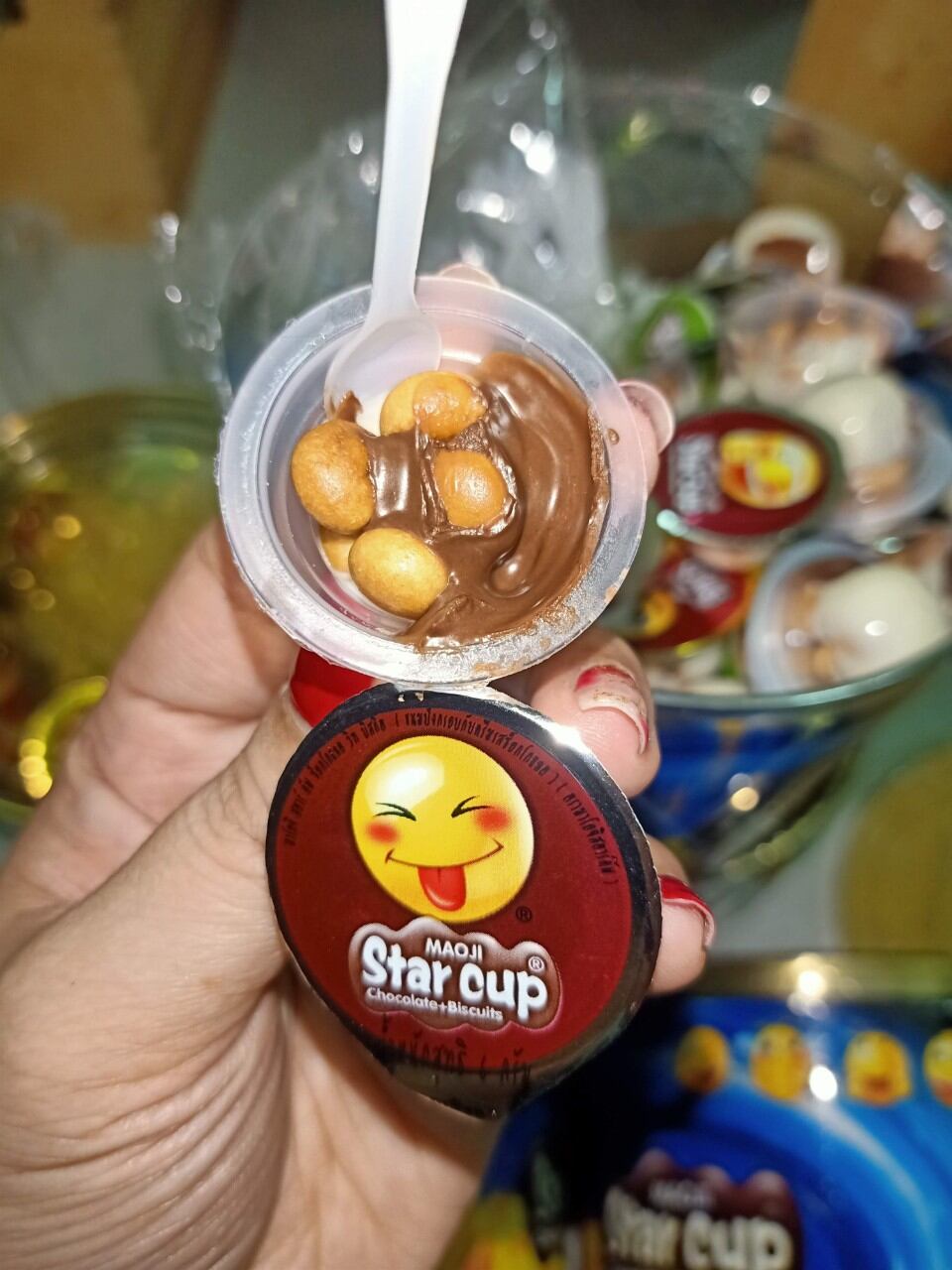 CHOCOLATE STAR _CUP & BISCUITS THÁI LAN [ hộp 100 cup]