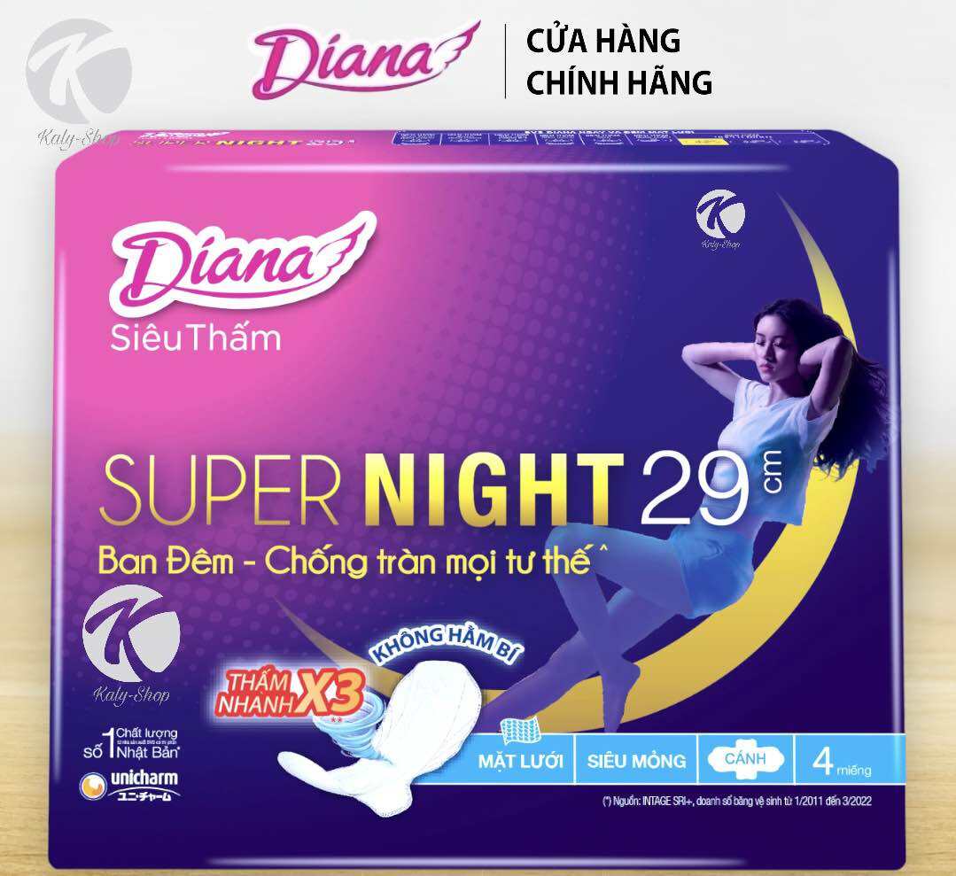 Combo 6 gói diana super night siêu ban đêm 29cm  1 gói 4 miếng - ảnh sản phẩm 3