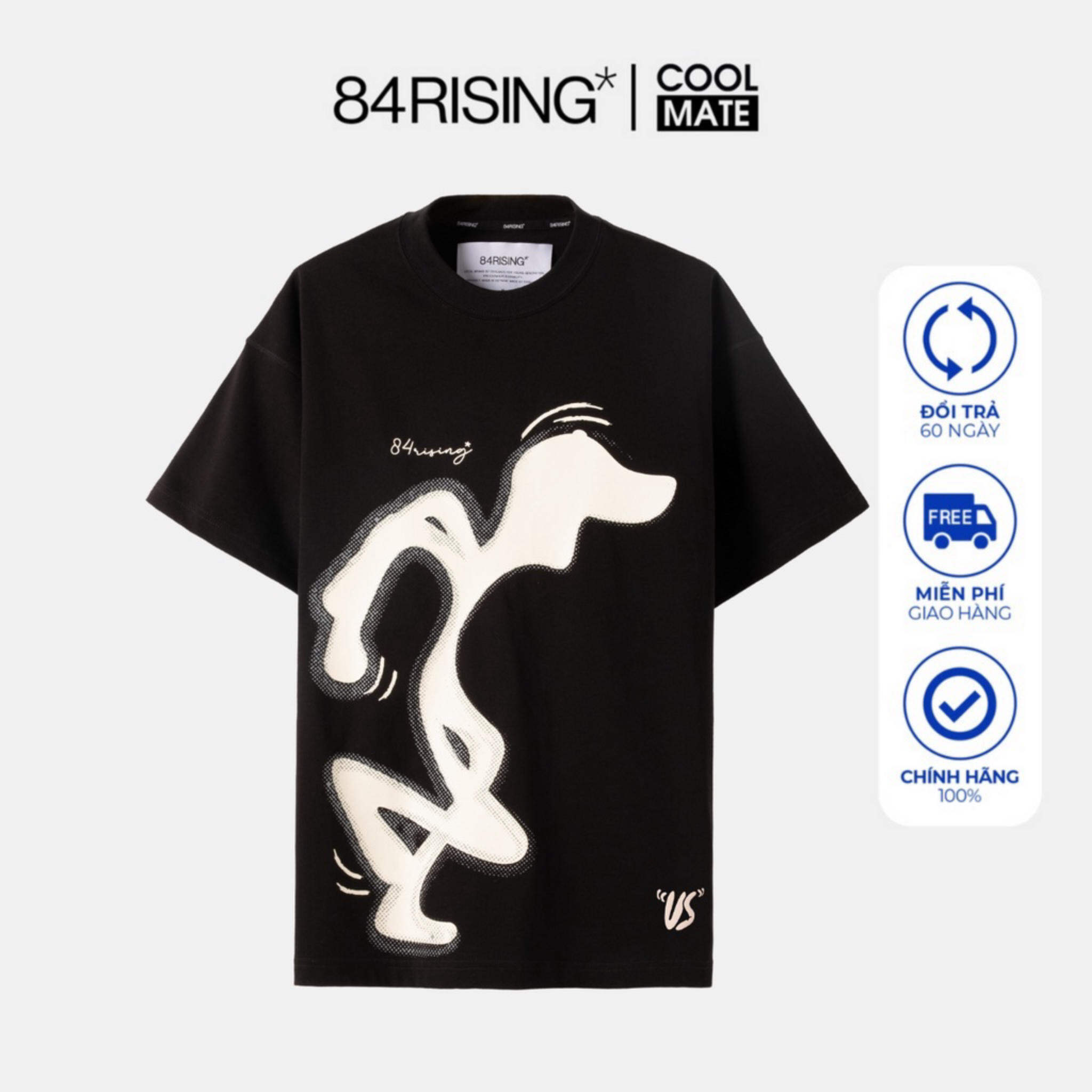 Áo thun t-shirt oversize 84rising walk tee màu đen - thương hiệu 84rising