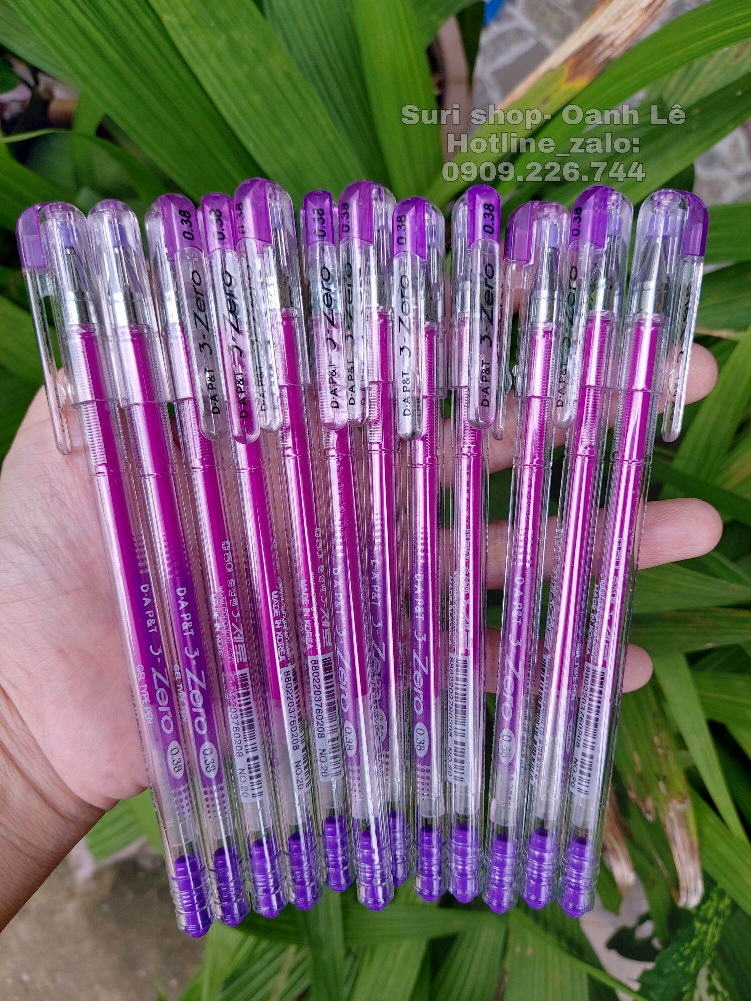 Hộp 12 cây bút gel mực tím Zero chính hãng Hàn Quốc