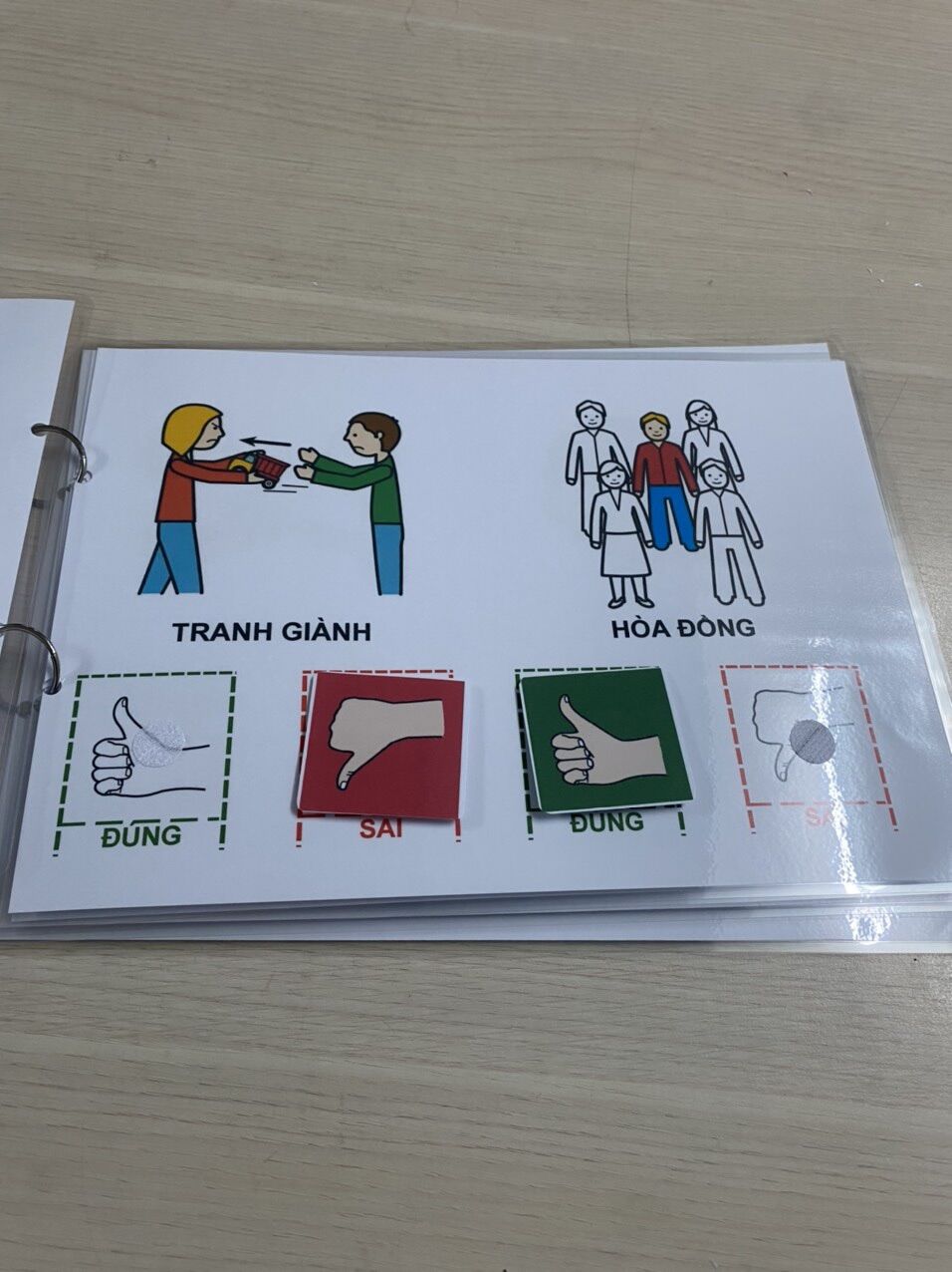 Học liệu bóc dán hành vi đúng sai