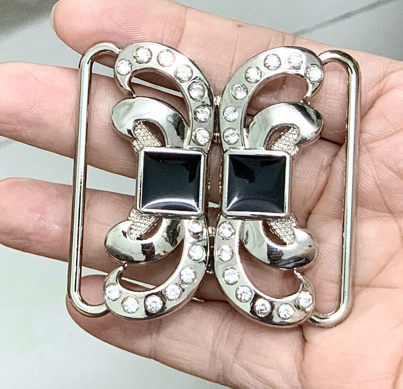Đầu khóa dây nịch 5cm phối đen
