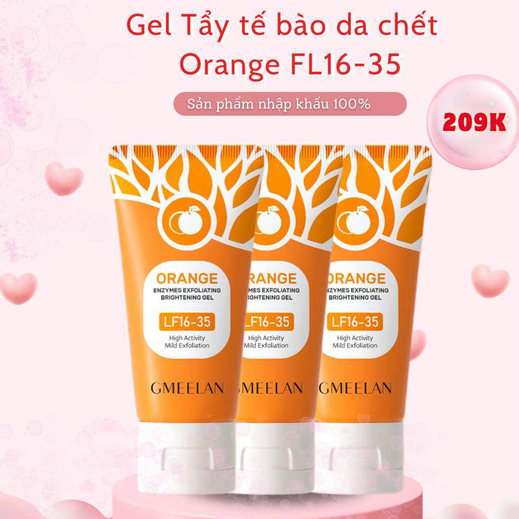 COMBO 3PCS GMEELAN GEL TẨY TẾ BÀO CHẾT TÁC ĐỘNG CAM  50g Tẩy Tế Bào Chết Da Mặt Skincare Gel tẩy tế 