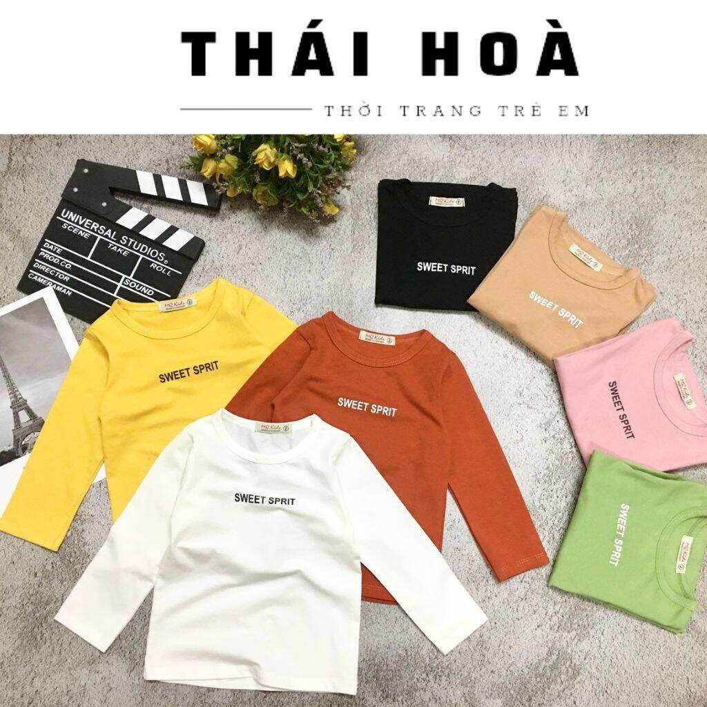 Áo thun tay dài trẻ em 7_20kg áo dài cho bé trai và bé gái chất liệu cotton 4 chiều