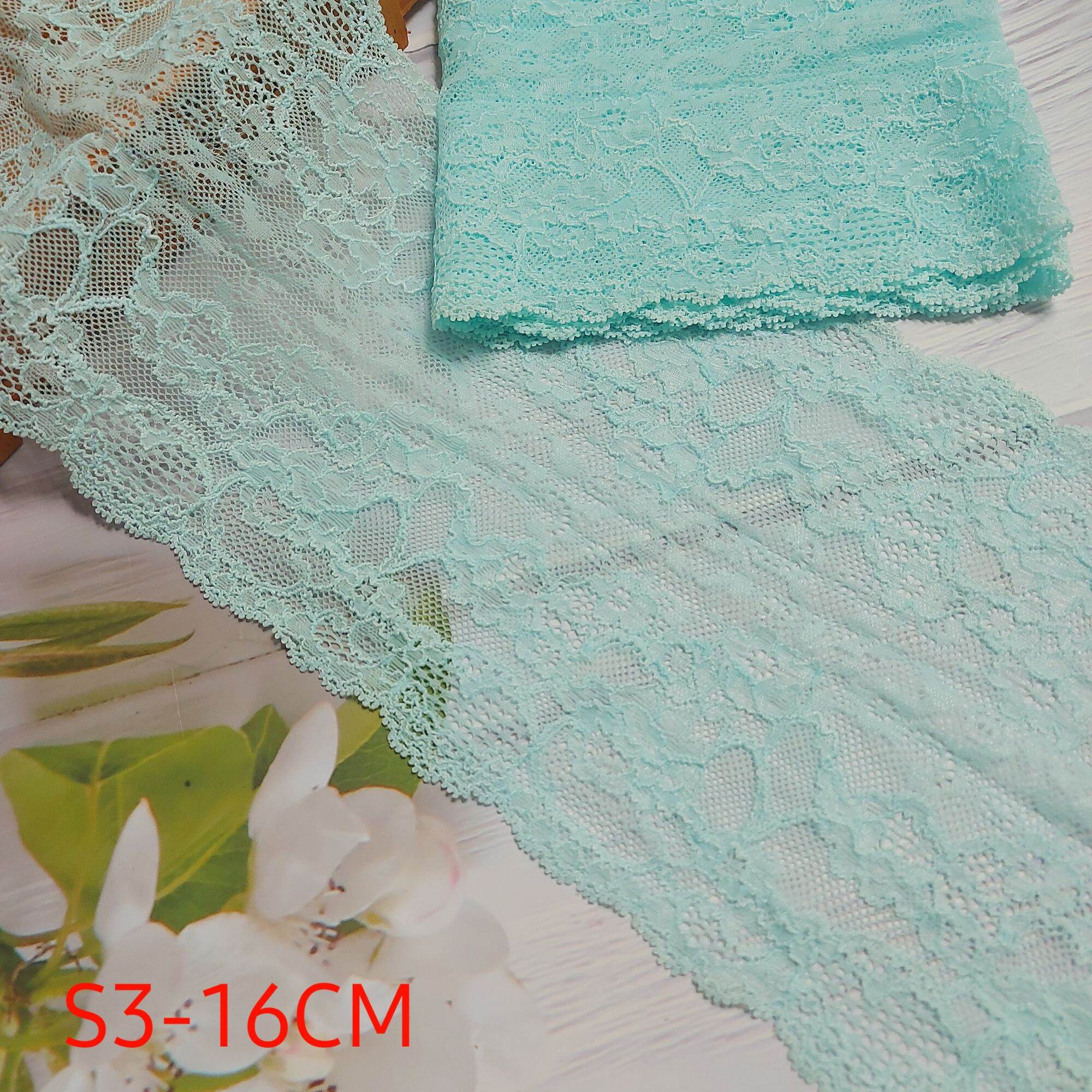 (1 MÉT) REN THUN TẤM CÓ CO GIÃN, GAM MÀU XANH ,MAY NỘI Y ,BẢN RỘNG 16_19CM.