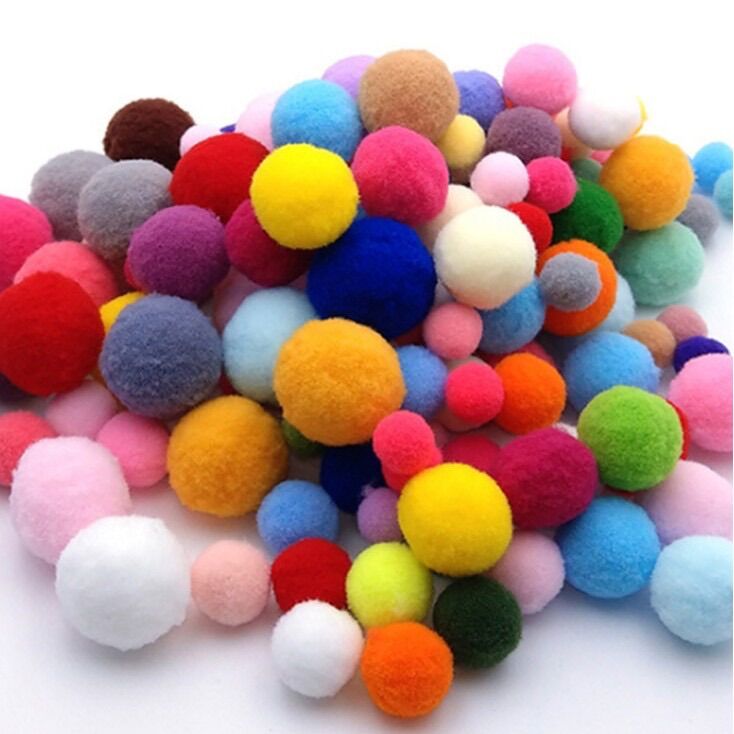 Hạt pompom 1.5cm đủ màu - nguyên liệu slime